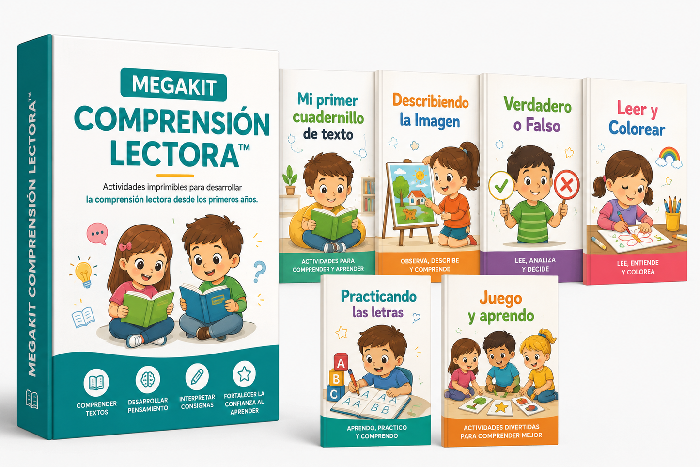 MEGAKIT COMPRENSIÓN LECTORA, Actividades imprimibles para desarrollar la comprensión lectora desde los primeros años
